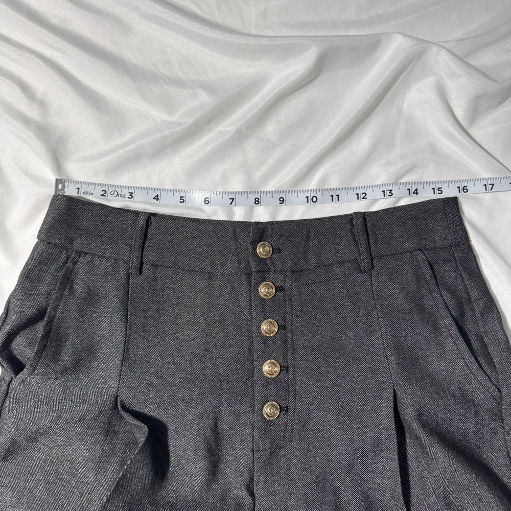 Cömmense High-Waisted Button-Front Wide-Leg Pants Size Large NWOT Chic Modern - Picture 8 of 11